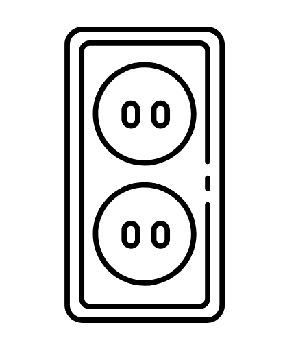 eluttag elkontakt ikon