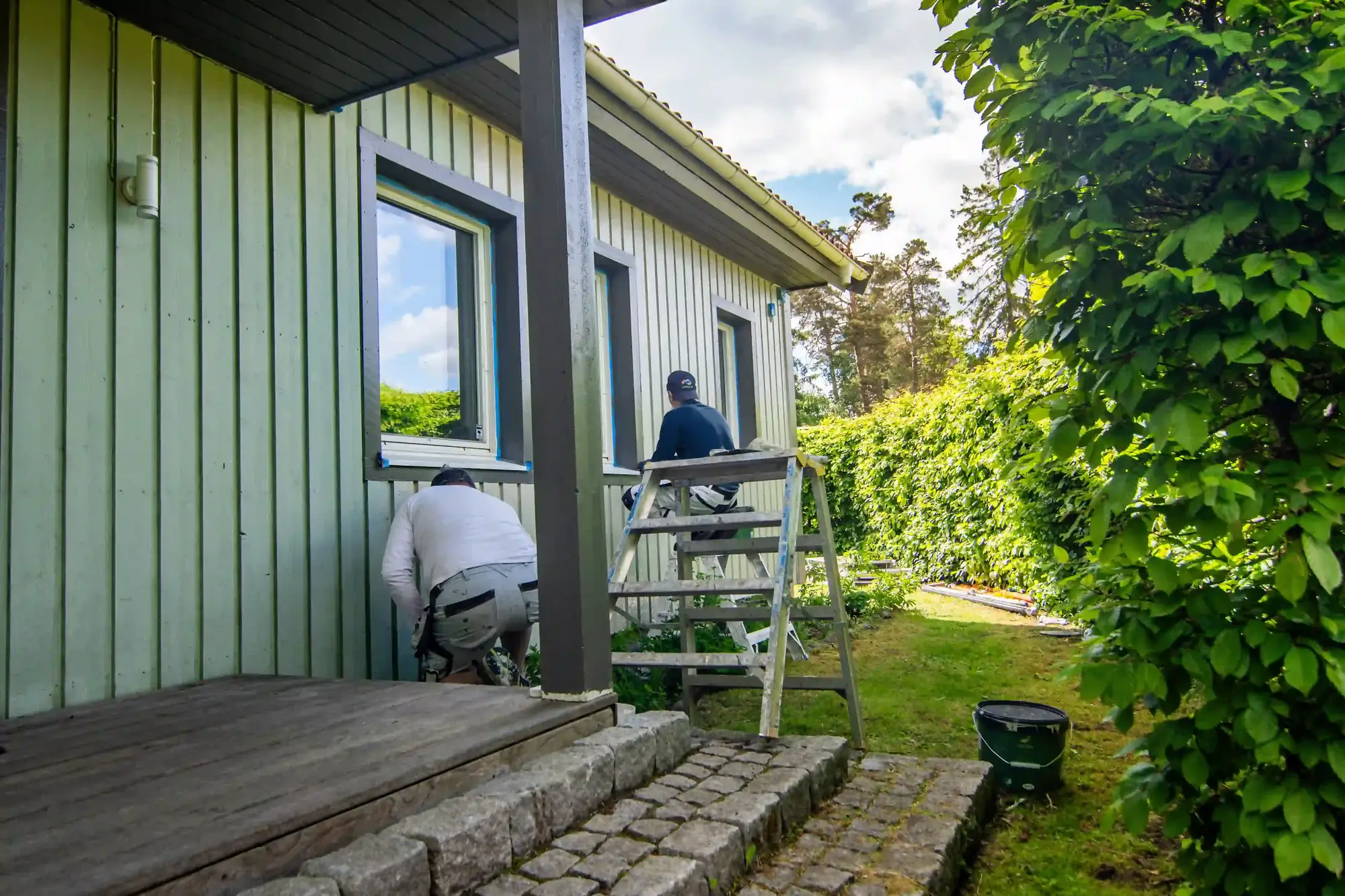 Fasadmålning enplansvilla
